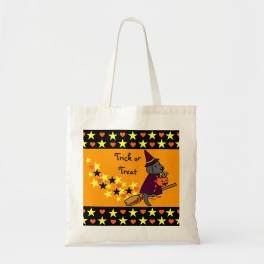 Halloween Black Labrador Cartoon 1 Tote Bag (Voorkant)