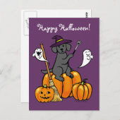 Halloween Black Labrador Cartoon 2 Briefkaart (Voorkant / Achterkant)