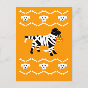 Halloween Black Labrador Mummy Briefkaart
