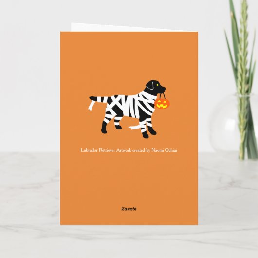 Halloween Black Labrador Mummy Kaart (Achterkant)