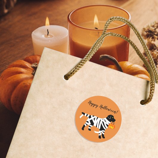 Halloween Black Labrador Mummy Stickers