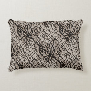 Halloween Black Lace Spider Web Naadloos Accent Kussen