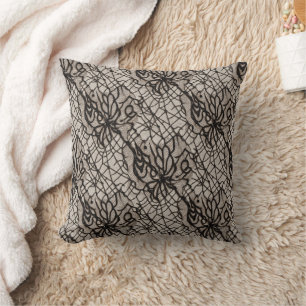 Halloween Black Lace Spider Web Naadloos Kussen
