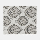 Halloween Black Lace Spiderweb Deken & Kussen – (Voorkant (Horizontaal))