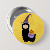 Halloween Black Llama Ronde Button 7,6 Cm (Voorkant /achterkant)