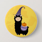 Halloween Black Llama Ronde Button 7,6 Cm (Voorkant)