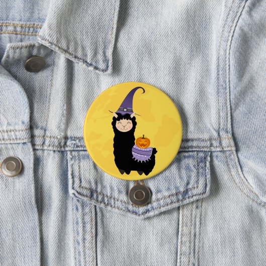 Halloween Black Llama Ronde Button 7,6 Cm (In situ)