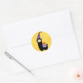 Halloween Black Llama Ronde Sticker (Envelop)