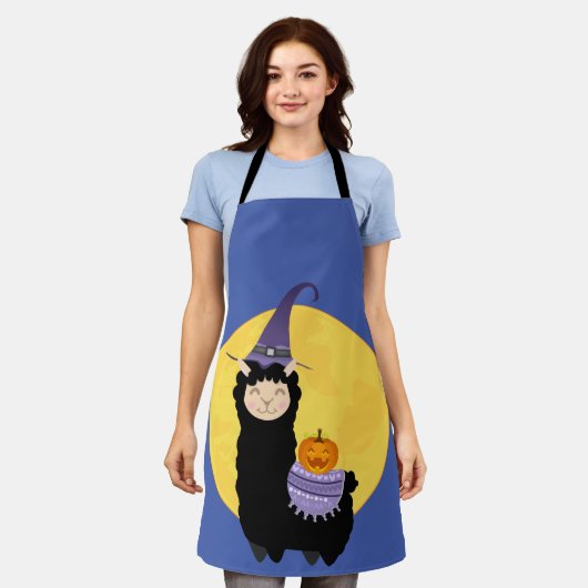 Halloween Black Llama Schort (Gedragen)