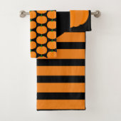 Halloween Black met Pumpkins Bath Towel Set Bad Handdoek (Insitu)