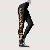 Halloween Black Neon Oranje Stijlvolle Costume Par Leggings (Rechts)
