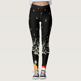 Halloween Black night fantasy scene Leggings