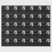 Halloween Black Night Flying Witch Full Moon Scary Cadeaupapier (Vlak)