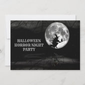 Halloween Black Night Flying Witch Full Moon Scary Kaart (Voorkant)