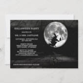 Halloween Black Night Flying Witch Full Moon Scary Kaart (Achterkant)