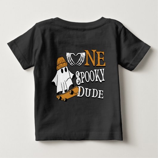 Halloween Black One Spooky Dude 1e verjaardag (Achterkant)