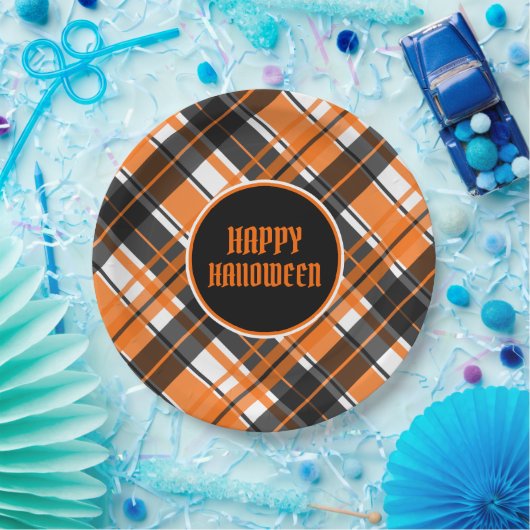 Halloween Black Oranje en White Pset Papieren Bordje (Feest)