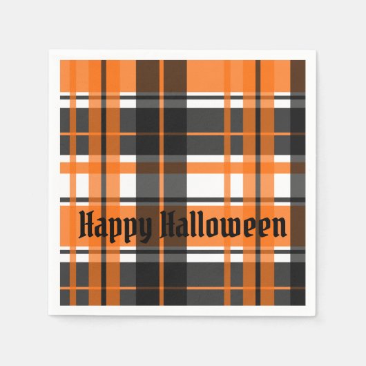 Halloween Black Oranje en White Pset Servet (Voorkant)