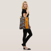 Halloween Black, Oranje en White Symbolen Tote Bag (Op model)