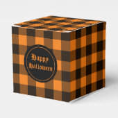 Halloween Black Oranje Gingham Check Pattern Bedankdoosjes (Voorkant Zijde)