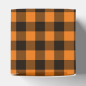 Halloween Black Oranje Gingham Check Pattern Bedankdoosjes (Bovenkant)