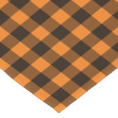Halloween Black Oranje Gingham Check Pattern Korte Tafelloper (Hoek)