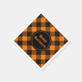 Halloween Black Oranje Gingham Check Pattern Servet (Hoek)