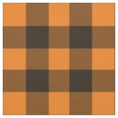 Halloween Black Oranje Gingham Check Pattern Stof (Close Up)