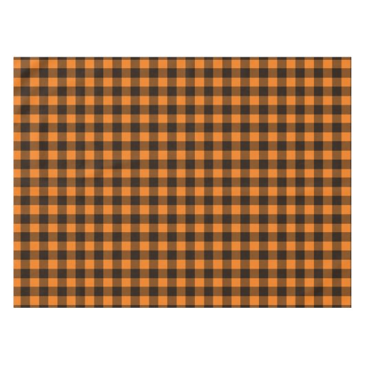 Halloween Black Oranje Gingham Check Pattern Tafelkleed (Voorkant (Horizontaal))