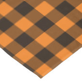 Halloween Black Oranje Gingham Check Pattern Tafelkleed (Gekanteld)
