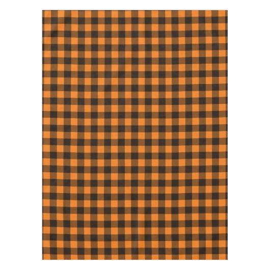 Halloween Black Oranje Gingham Check Pattern Tafelkleed (Voorkant)