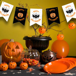 Halloween Black & Oranje Partij Bunting Flags Vlaggetjes