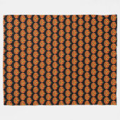 Halloween Black Oranje Pumpkin Jack o'Lantern Fleece Deken (Voorkant (Horizontaal))