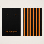 Halloween Black Oranje Stripe Earring Display Card Visitekaartje (Voorkant /achterkant)