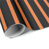 Halloween Black Oranje Stripe Patroon Cadeaupapier (Rol Hoek)