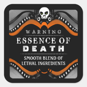 Halloween Black Oranje White Drink of Treat Label