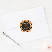 Halloween Black Oranje White Zigzags Ronde Sticker (Envelop)