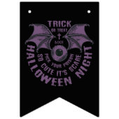 Halloween Black & Paarse Garland - griezelig Vlaggetjes (Eerste vlag)