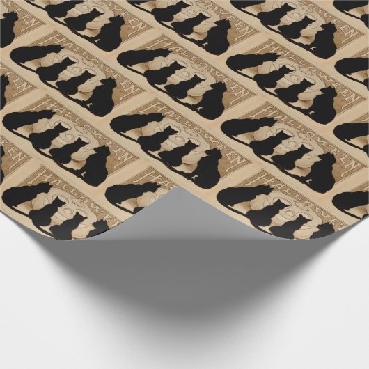  Halloween black-party over katten Cadeaupapier (Hoek)