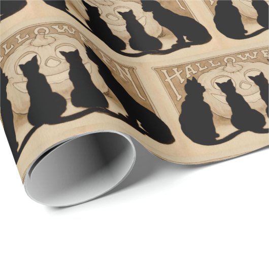  Halloween black-party over katten Cadeaupapier (Rol Hoek)