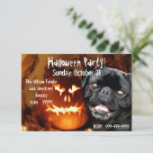 Halloween Black Pug-uitnodiging Kaart (Staand voorkant)