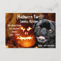 Halloween Black Pug-uitnodiging