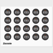 Halloween black pumpkin  ronde sticker (Vel)