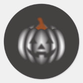 Halloween black pumpkin  ronde sticker (Voorkant)