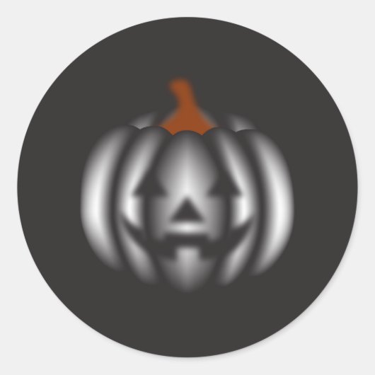 Halloween black pumpkin  ronde sticker (Voorkant)