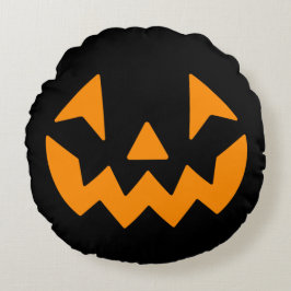 Halloween Black Pumpkin Round Pillow Rond Kussen