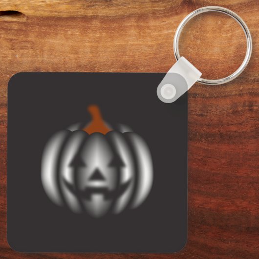 Halloween black pumpkin  sleutelhanger (Achterkant)