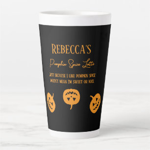 Halloween Black Pumpkin Spice Sweet of Nice Latte Mok