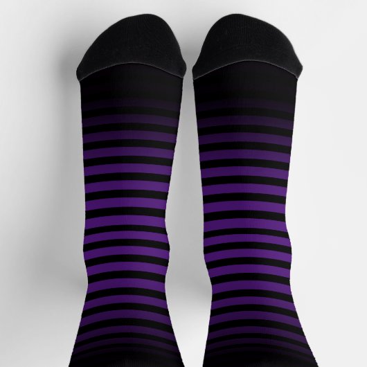 Halloween Black purple horizontal stripes ombre Sokken (Top)