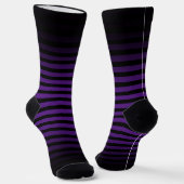 Halloween Black purple horizontal stripes ombre Sokken (Gebogen)